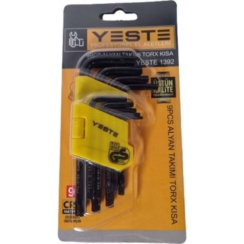 YESTE 1392 ALYAN SETİ TORX KISA 9 PRC